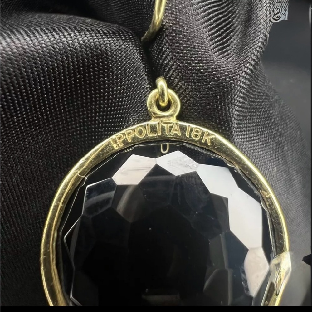 Ippolita EUC large black Onyx and solid  18k yellow gold lollipop